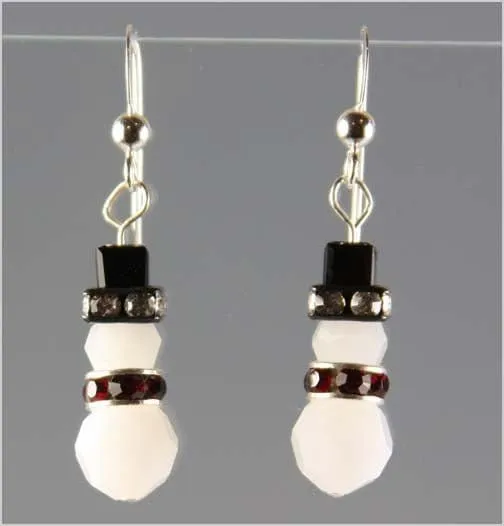 Crystal Snowman Earrings