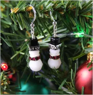 Crystal Snowman Earrings