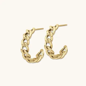 Cuban Link 25mm Curb Hoop Earrings