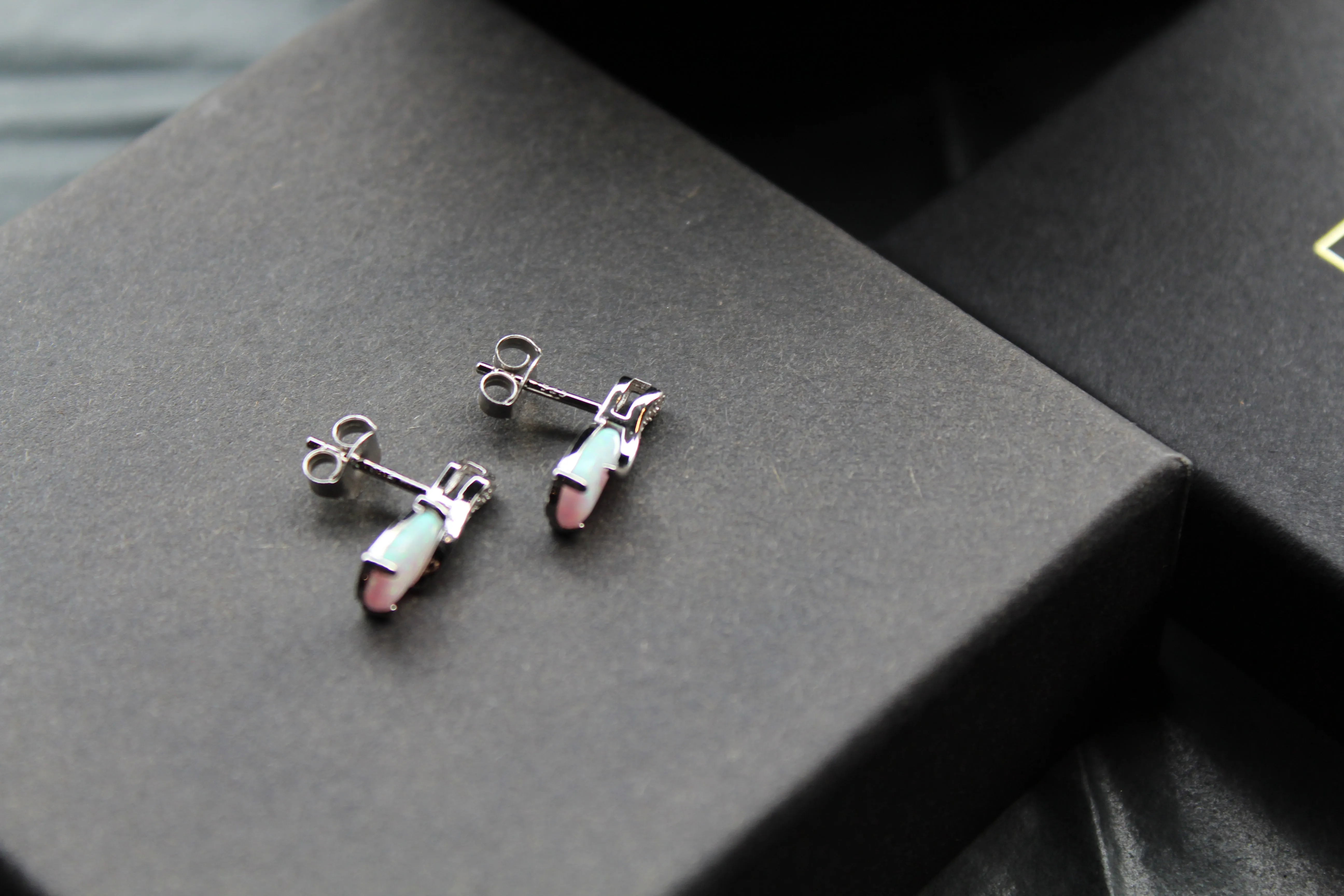 Cubic Zirconia & Opalite Earrings