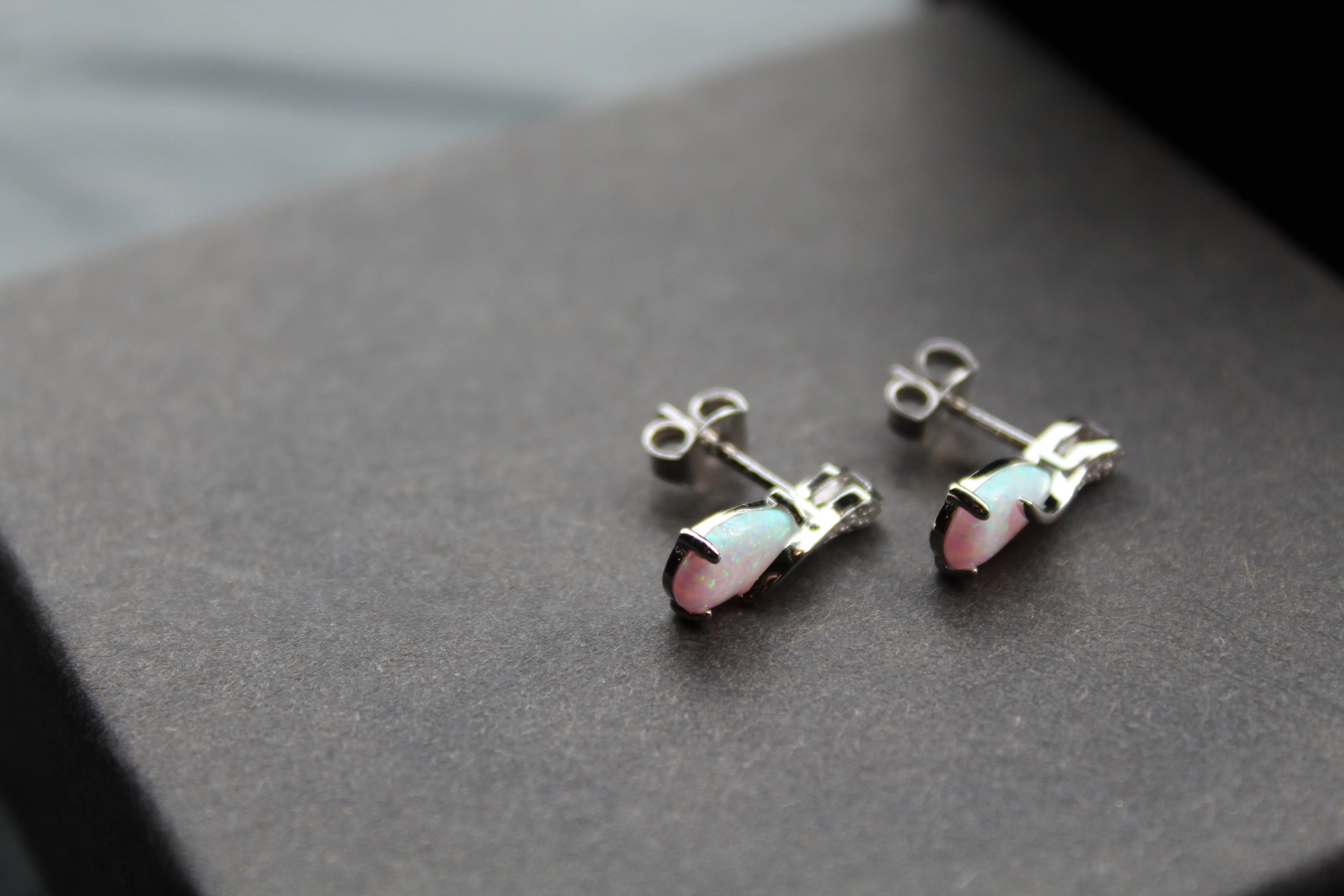 Cubic Zirconia & Opalite Earrings