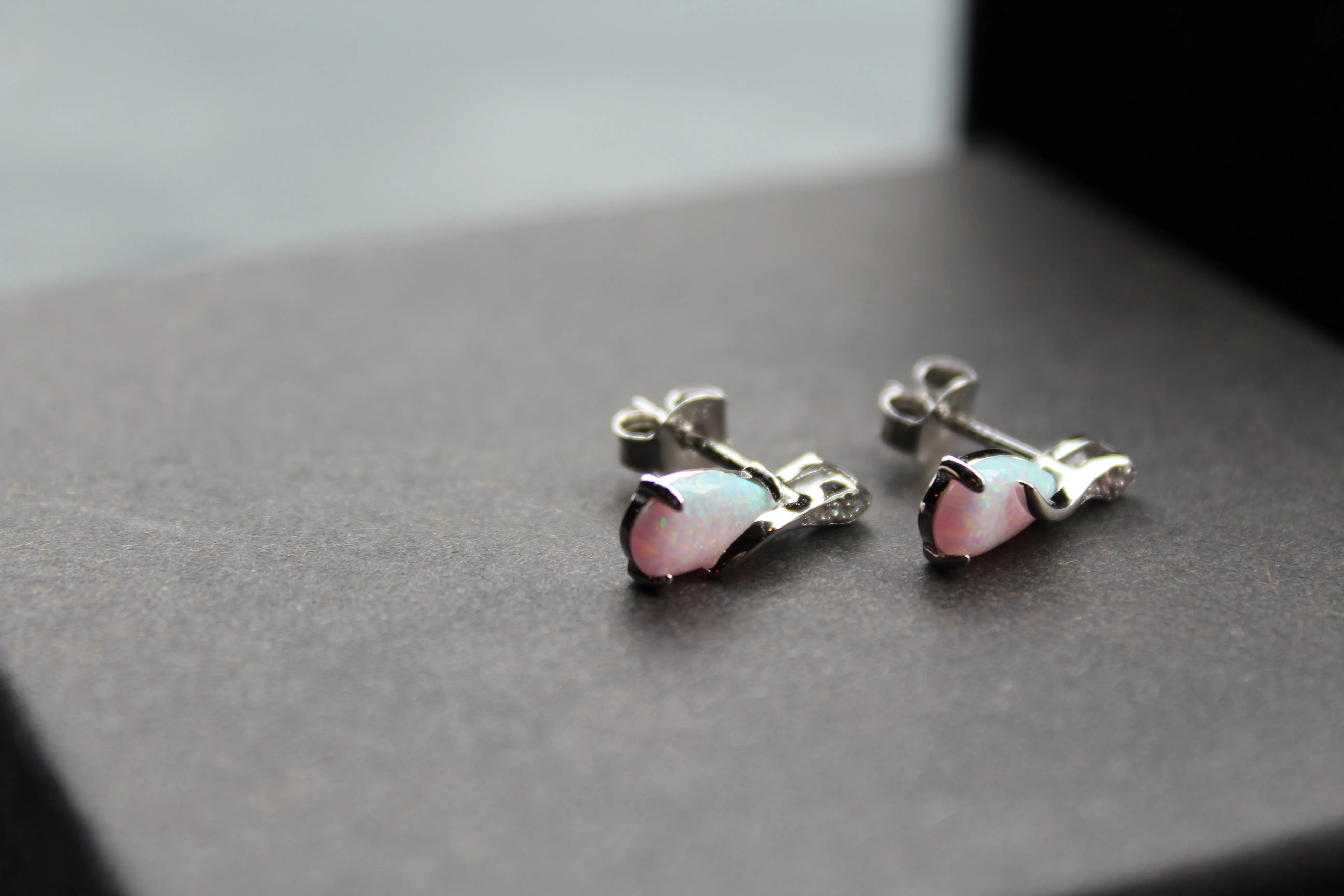 Cubic Zirconia & Opalite Earrings