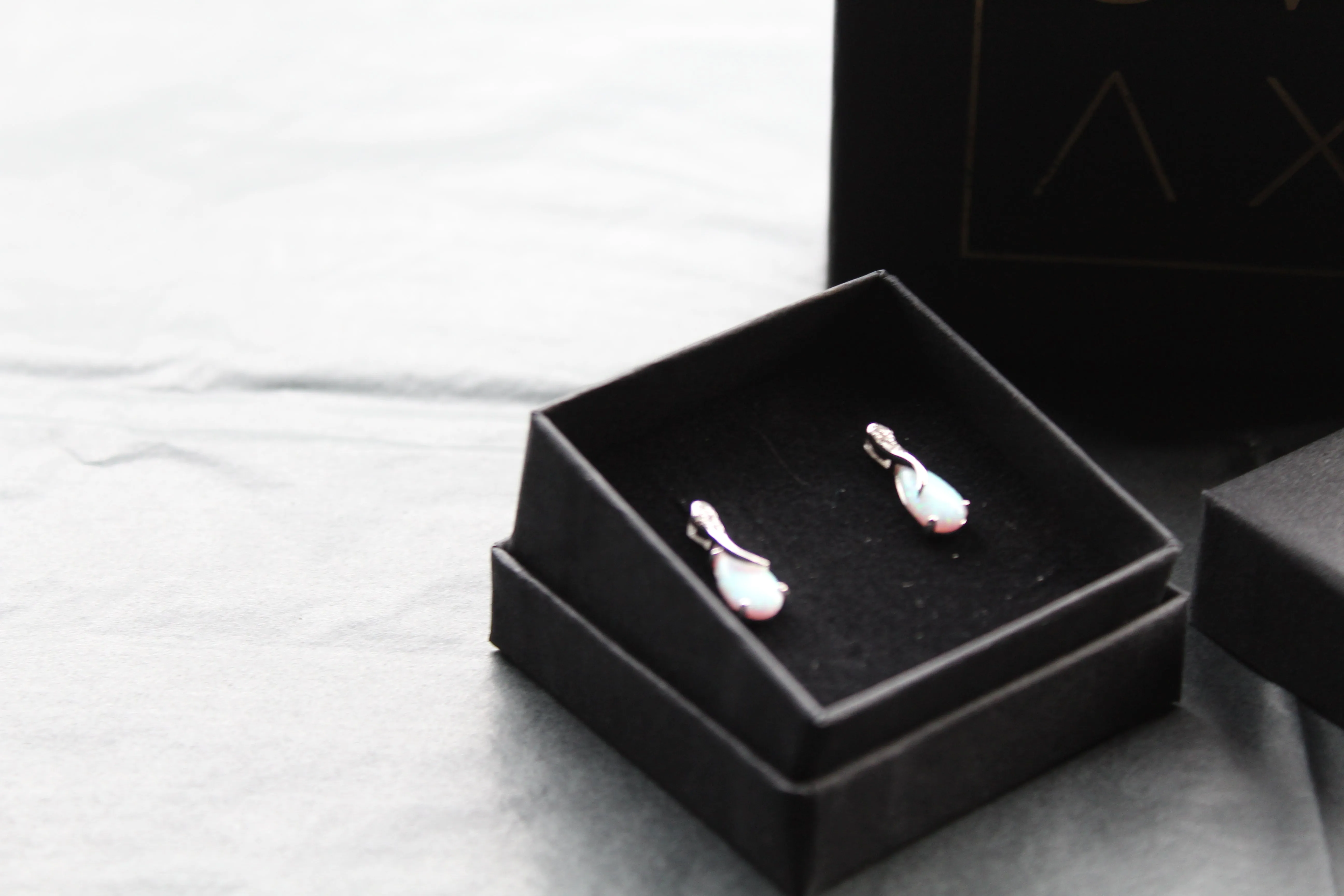Cubic Zirconia & Opalite Earrings