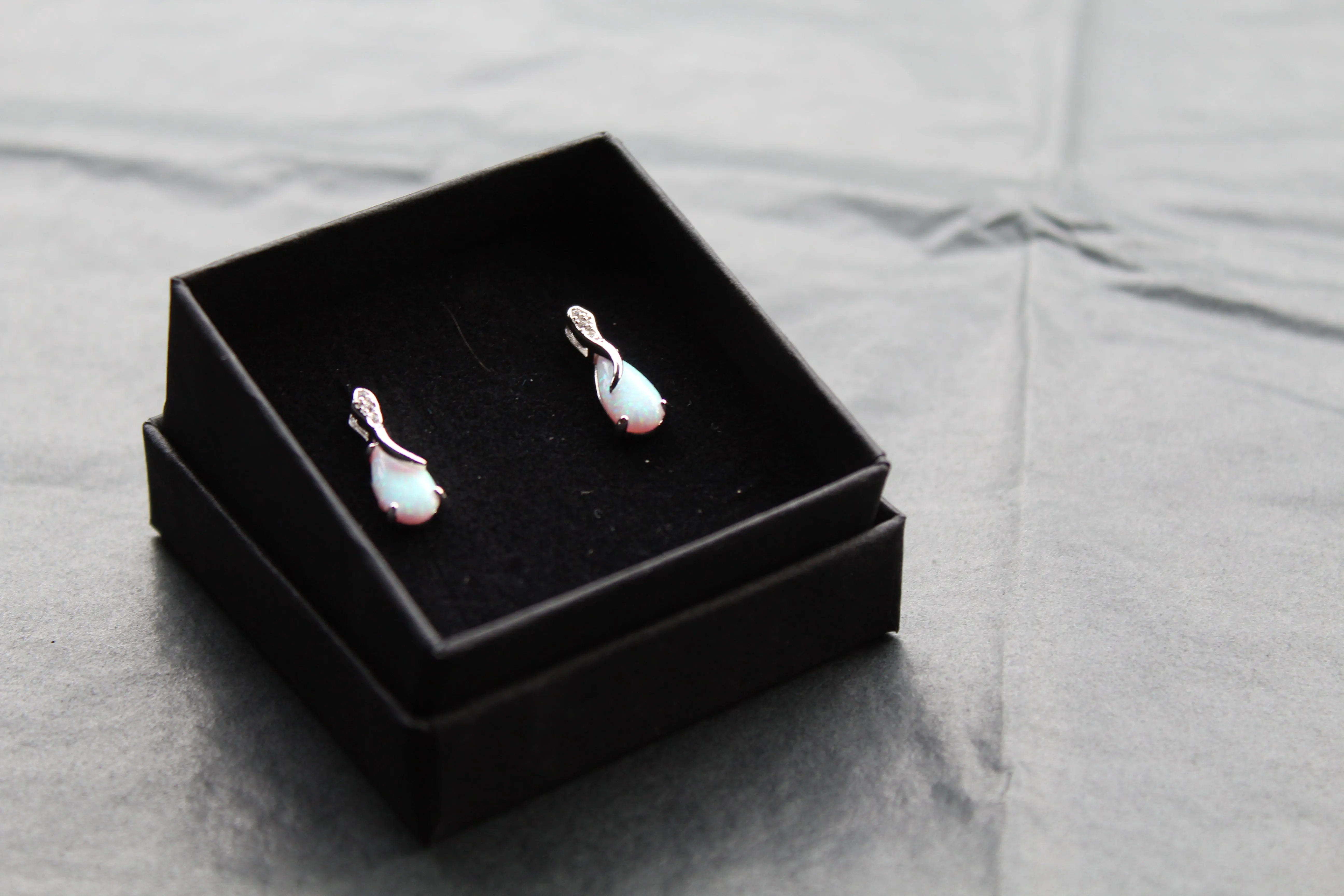 Cubic Zirconia & Opalite Earrings
