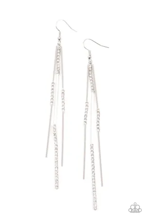 Dainty Dynamism White Paparazzi Earrings