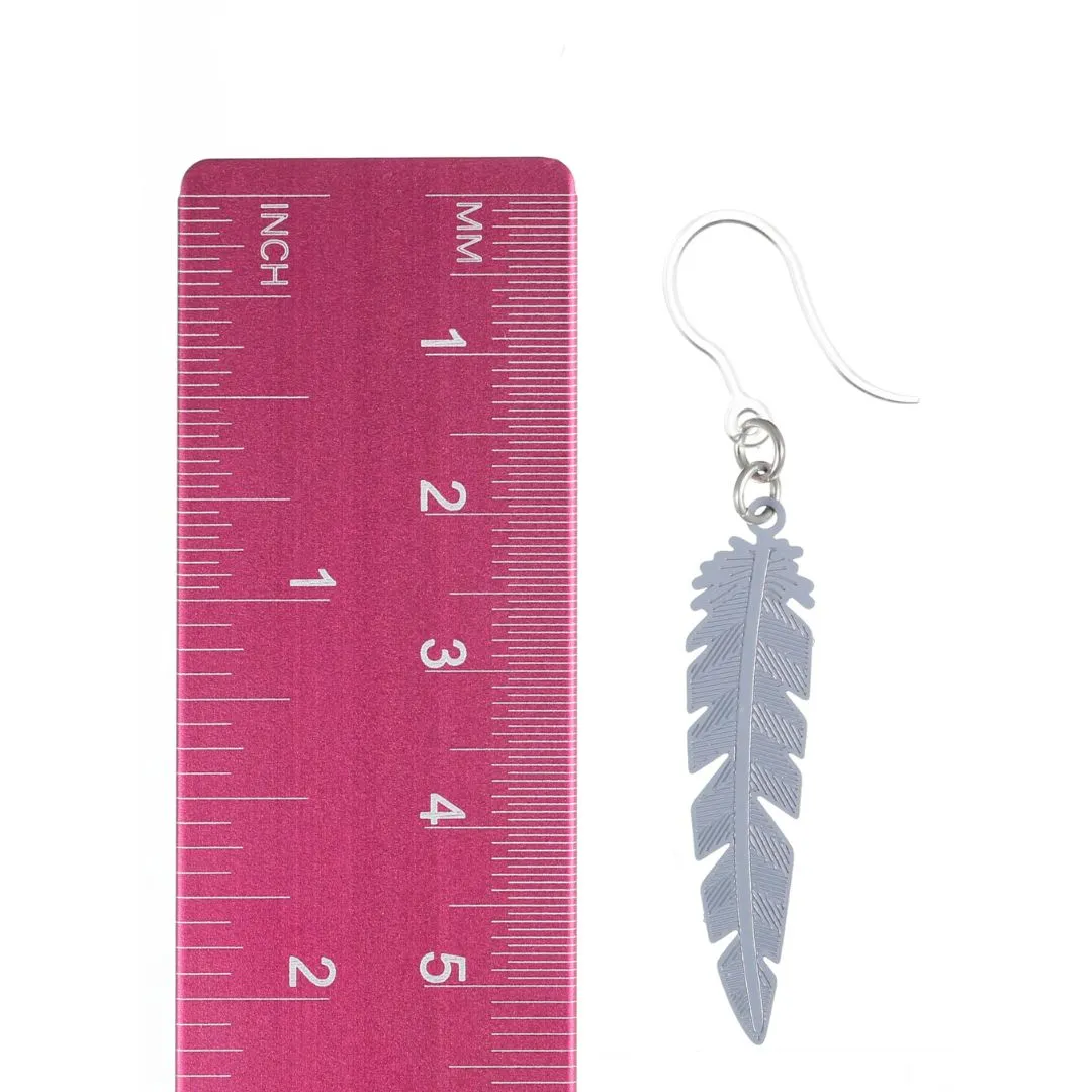 Dainty Feather Dangles Hypoallergenic Earrings for Sensitive Ears Made with Plastic Posts