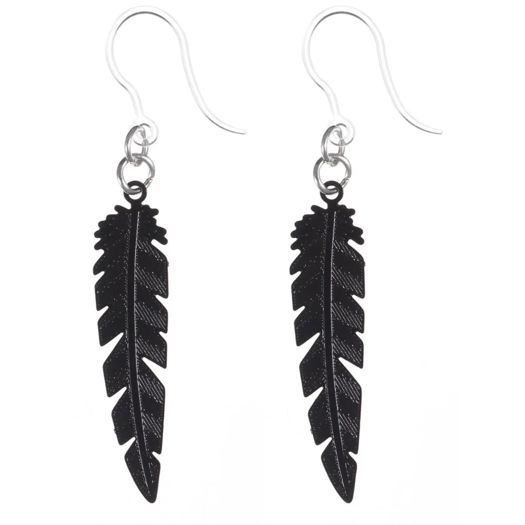 Dainty Feather Dangles Hypoallergenic Earrings for Sensitive Ears Made with Plastic Posts