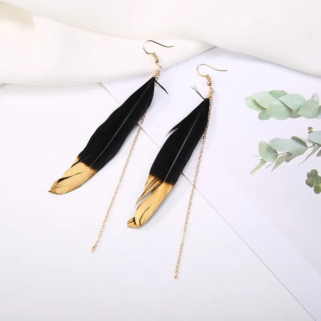 Danae Ethnic Feather Earrings