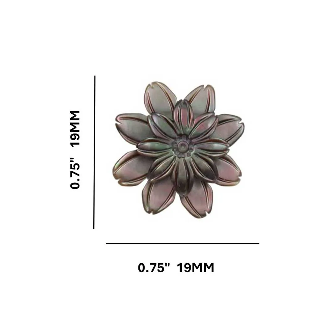 Dark Brown Shell Flower Pierced Earring - SLE062