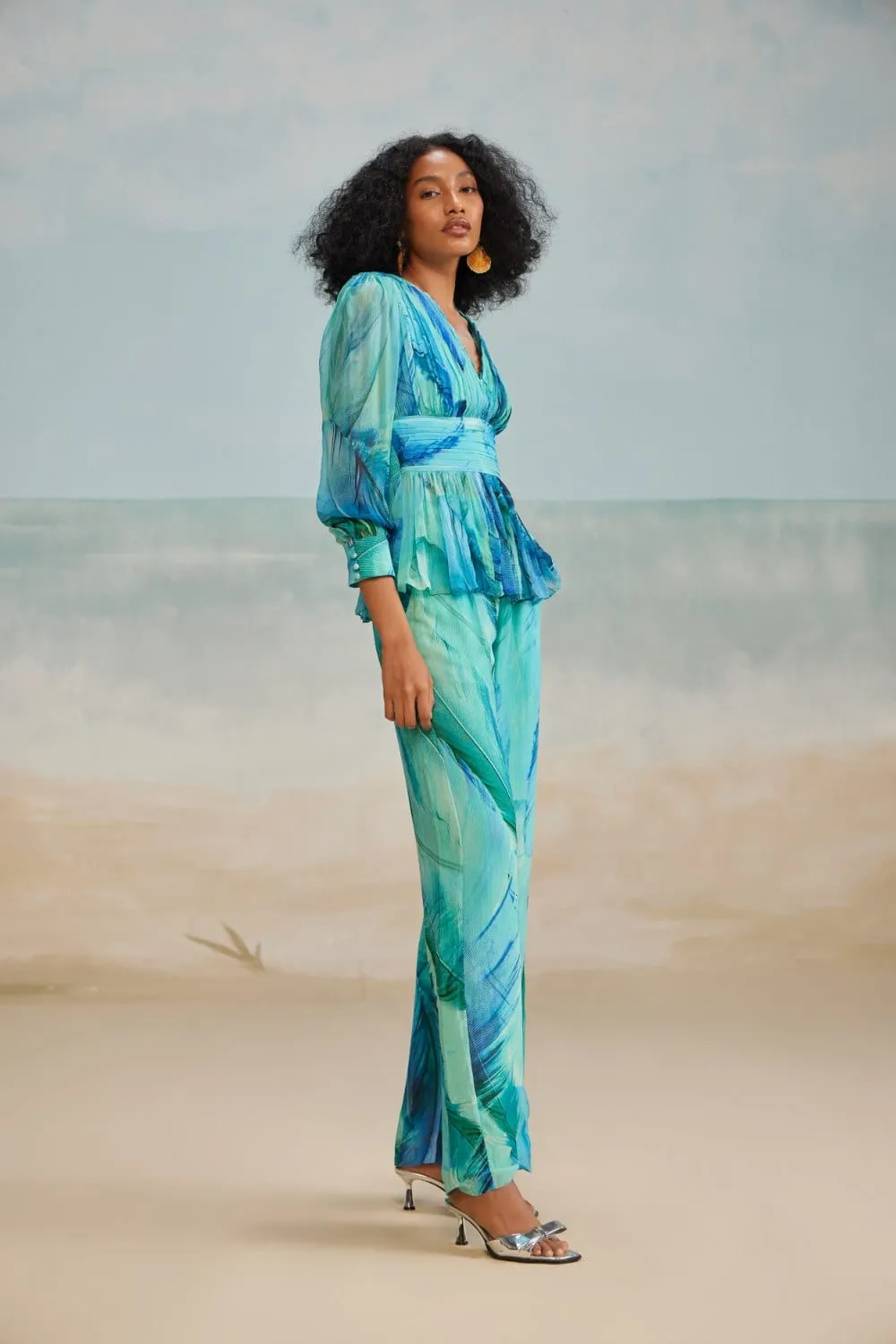 DARLA FEATHER FIT AND FLARE PANTS
