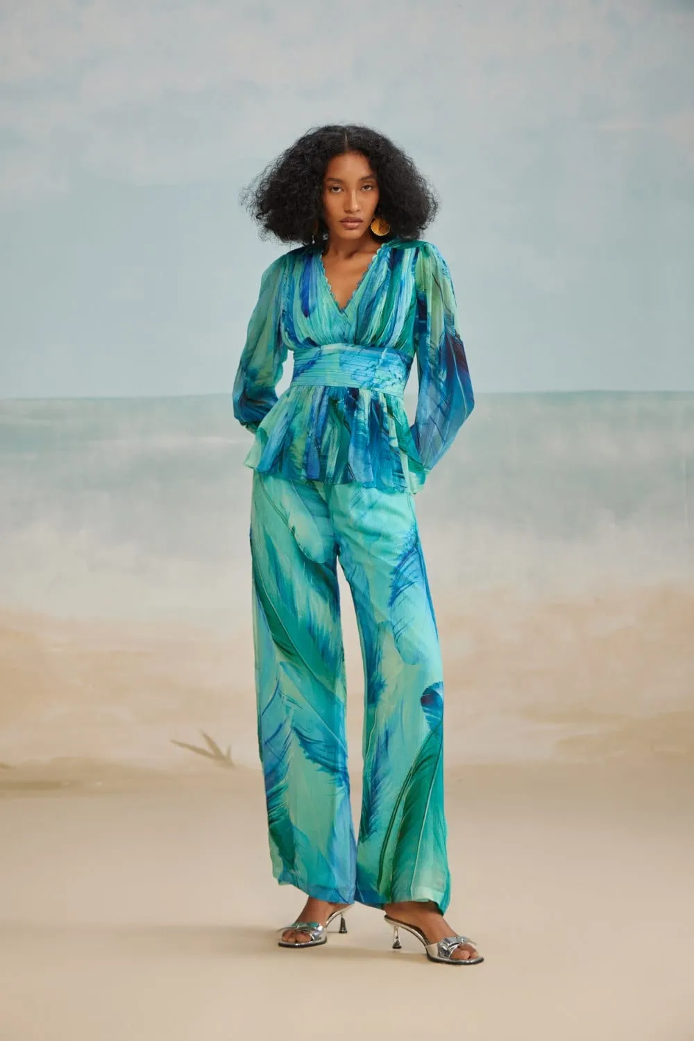 DARLA FEATHER FIT AND FLARE PANTS