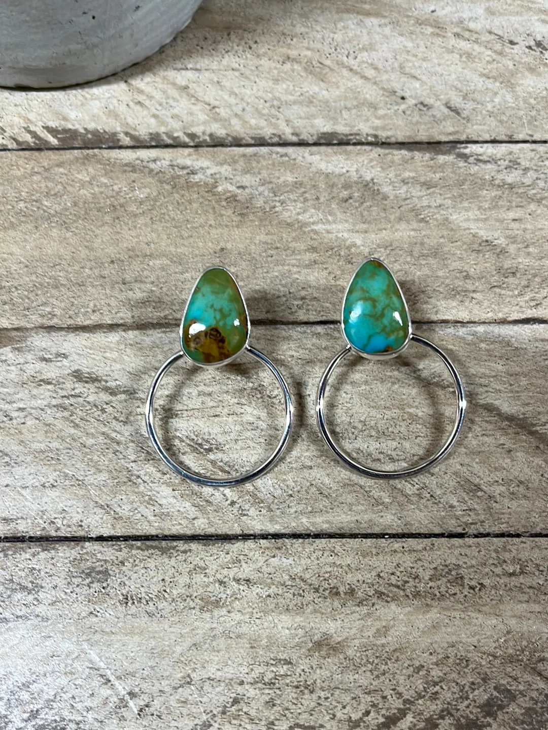 Darla Turquoise Stud Hoop Earring