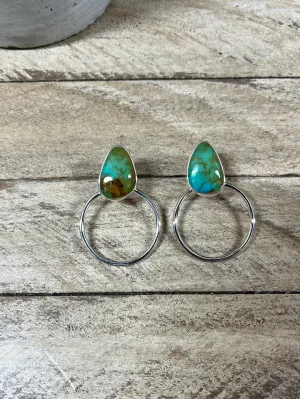 Darla Turquoise Stud Hoop Earring