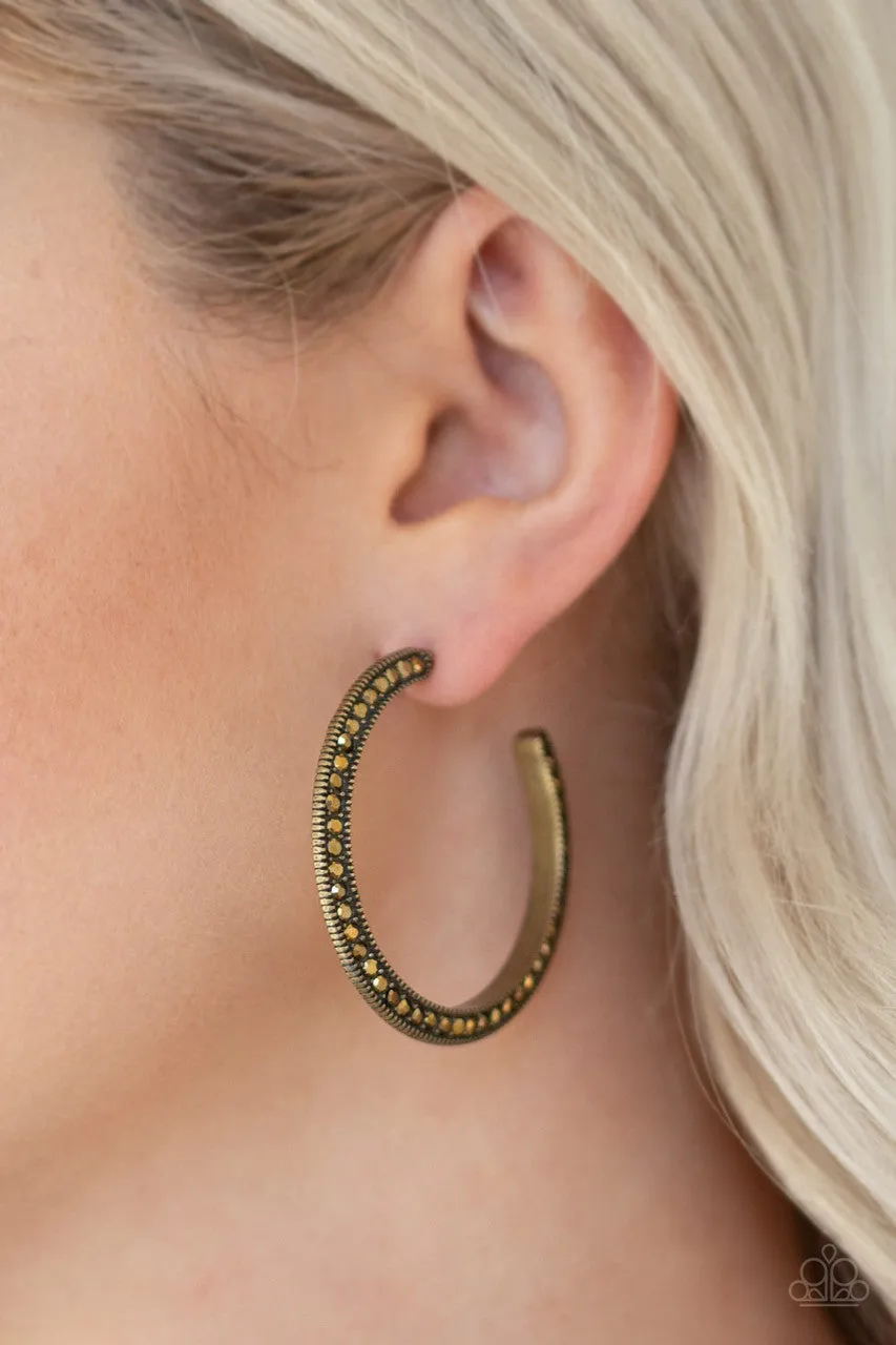 Dazzling Diamond-naire Brass Paparazzi Earrings