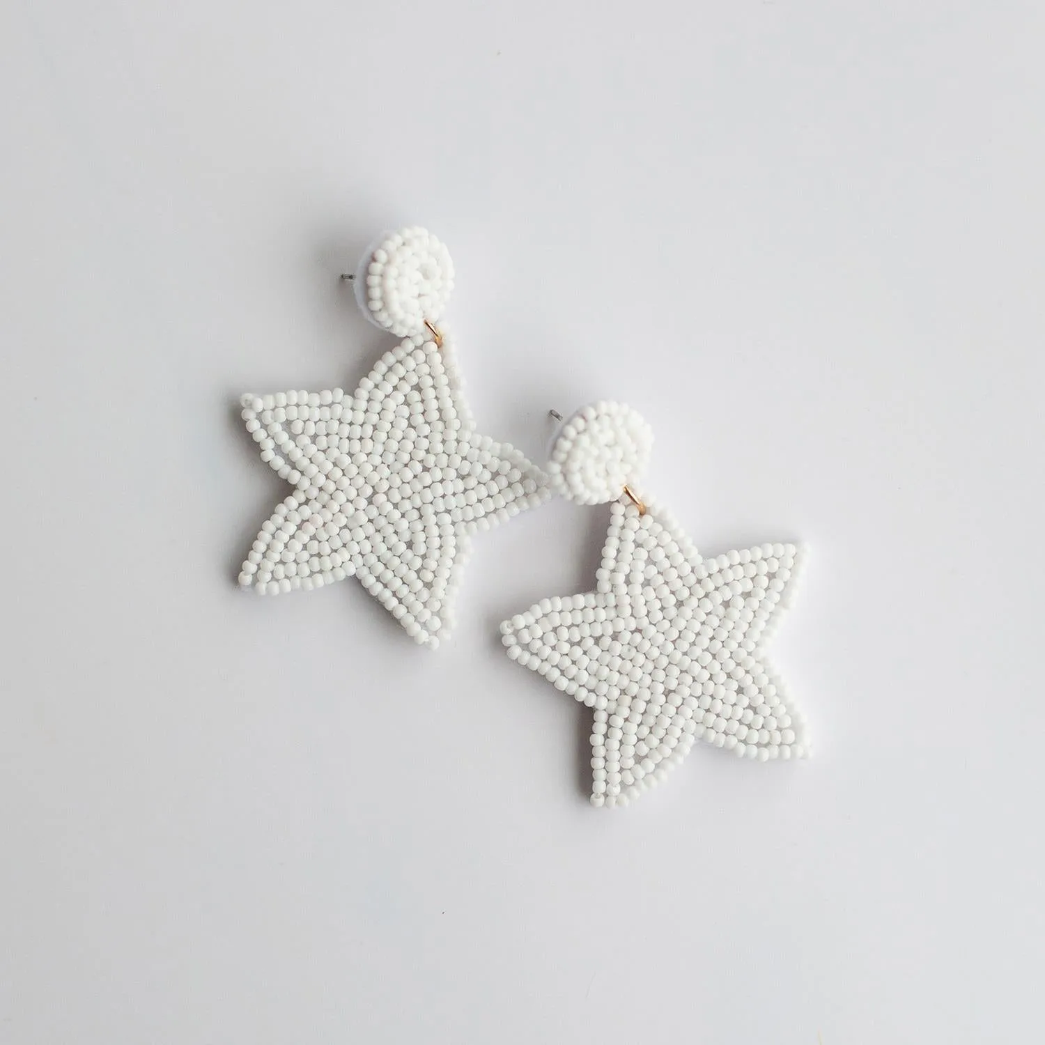 Debbie White Star Earrings