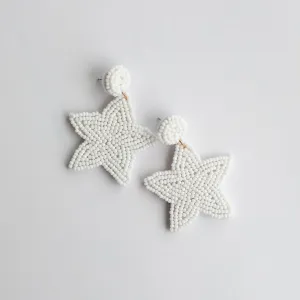 Debbie White Star Earrings