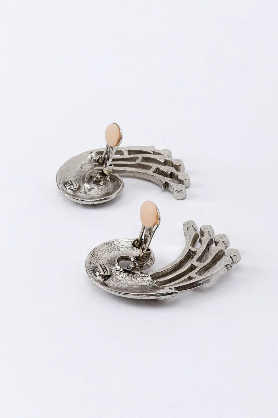Deco Wave Rhinestone Earrings