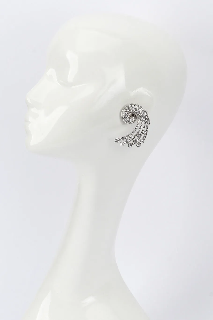 Deco Wave Rhinestone Earrings