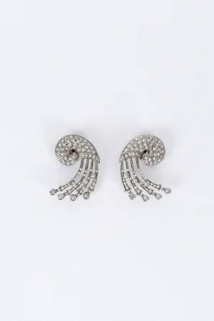 Deco Wave Rhinestone Earrings