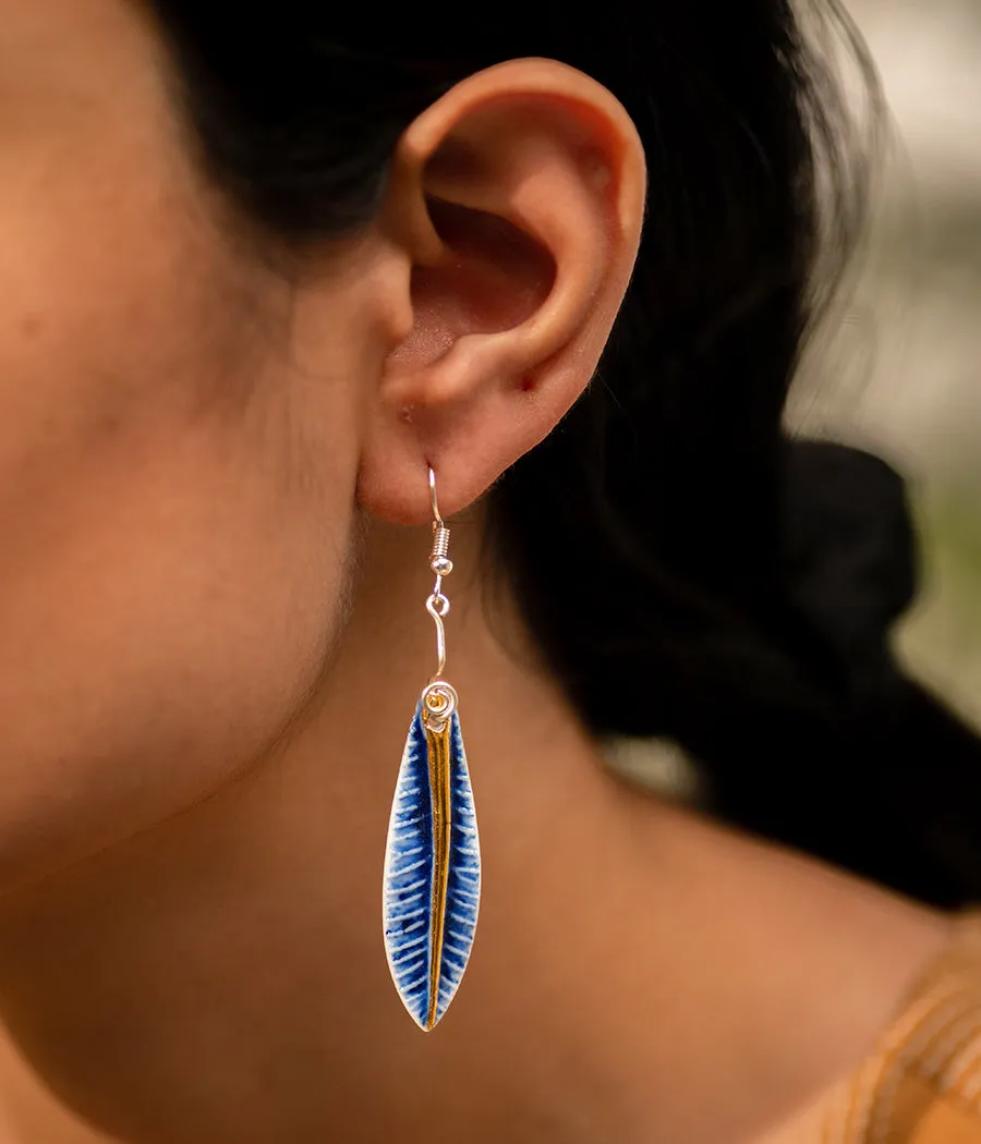 Deep Blue Shell Earrings