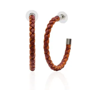 Deep Red & Orange Braided Hoop