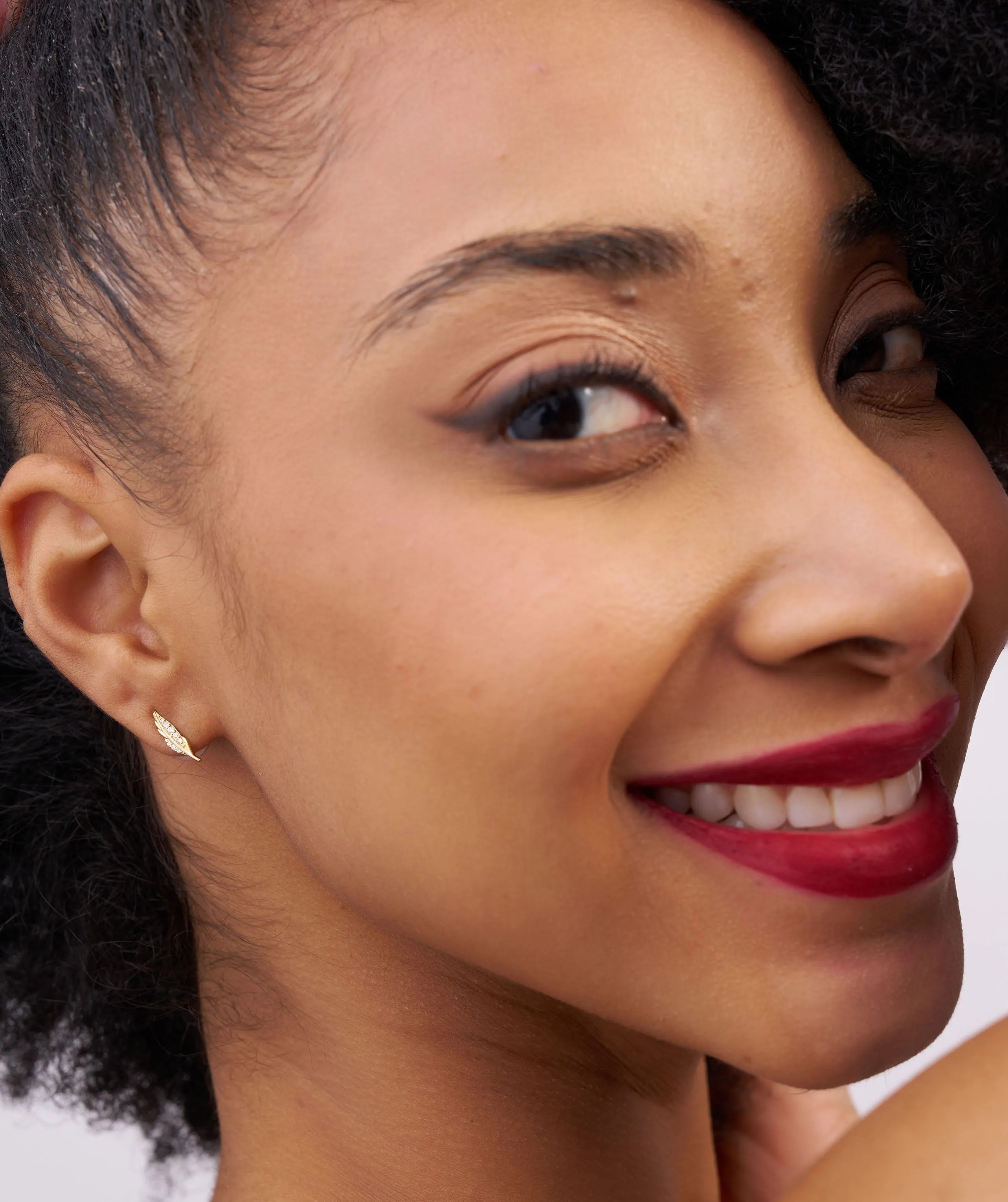 Delicate Gold Feather Earrings