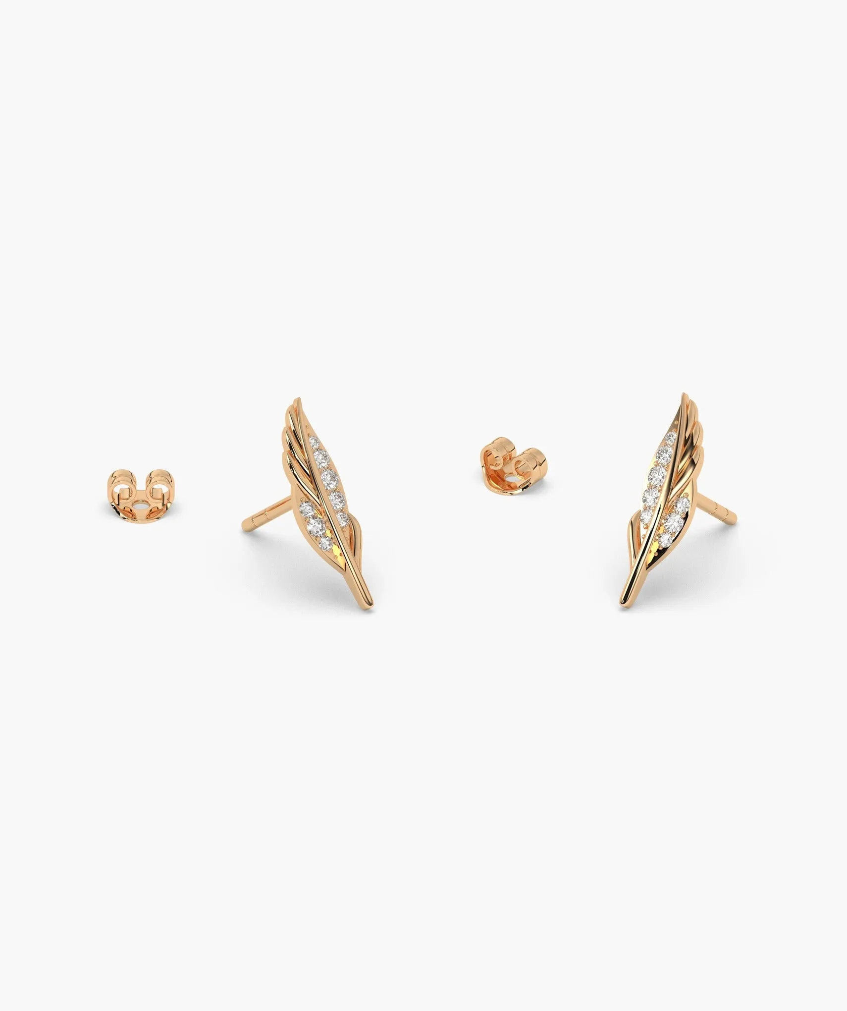 Delicate Gold Feather Earrings
