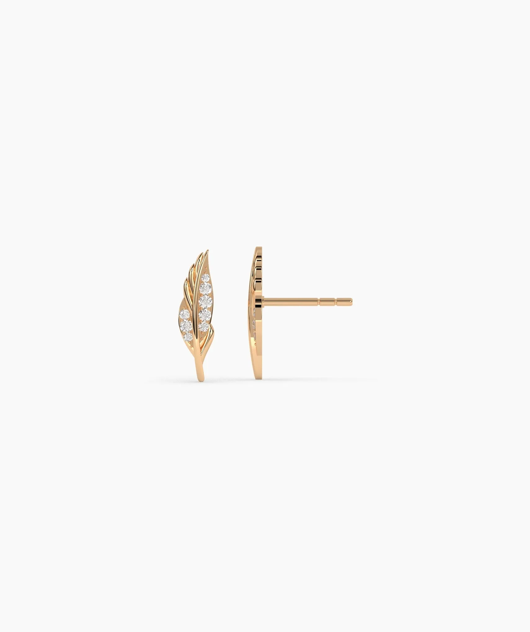 Delicate Gold Feather Earrings