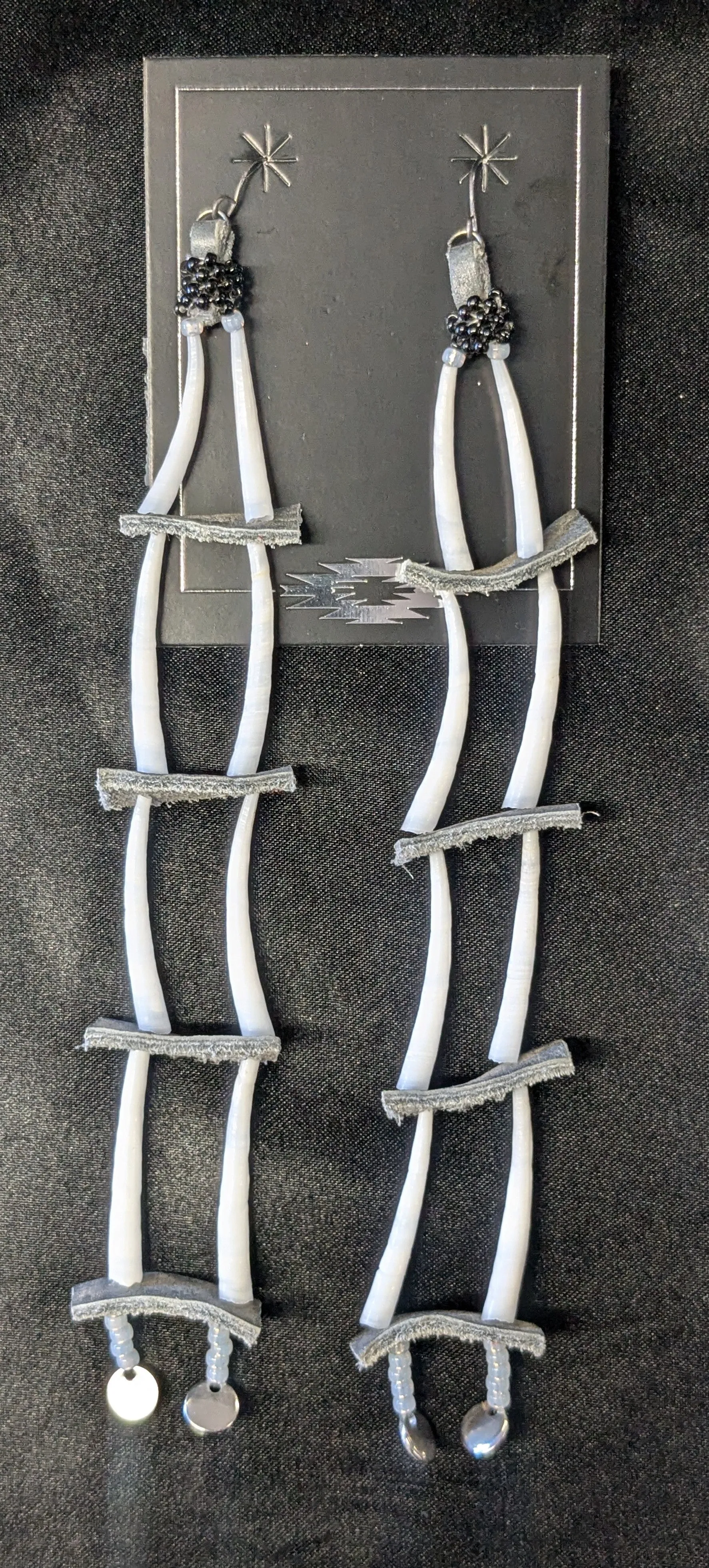 Dentalium Shoulder Duster Earrings