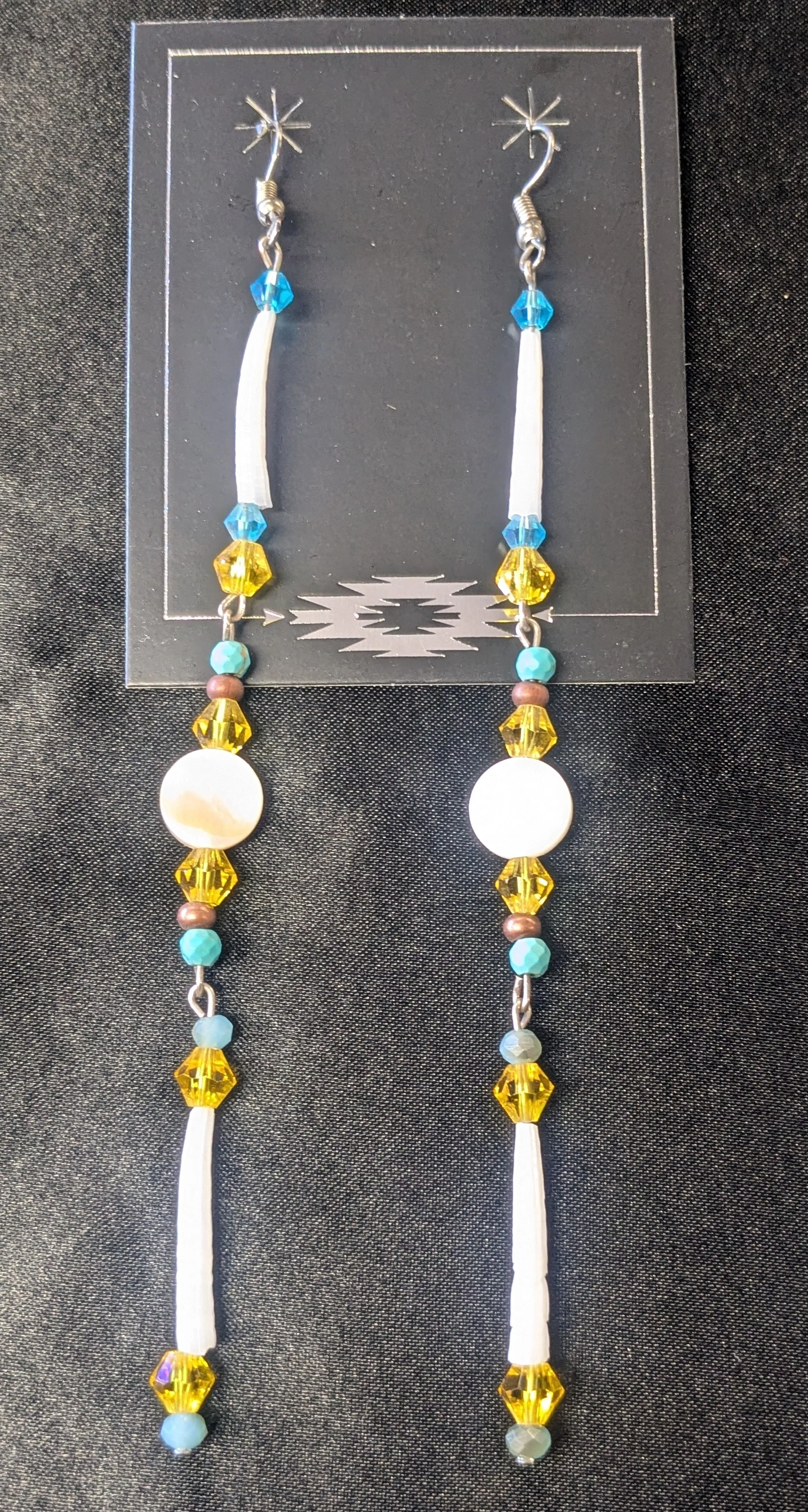 Dentalium Shoulder Duster Earrings