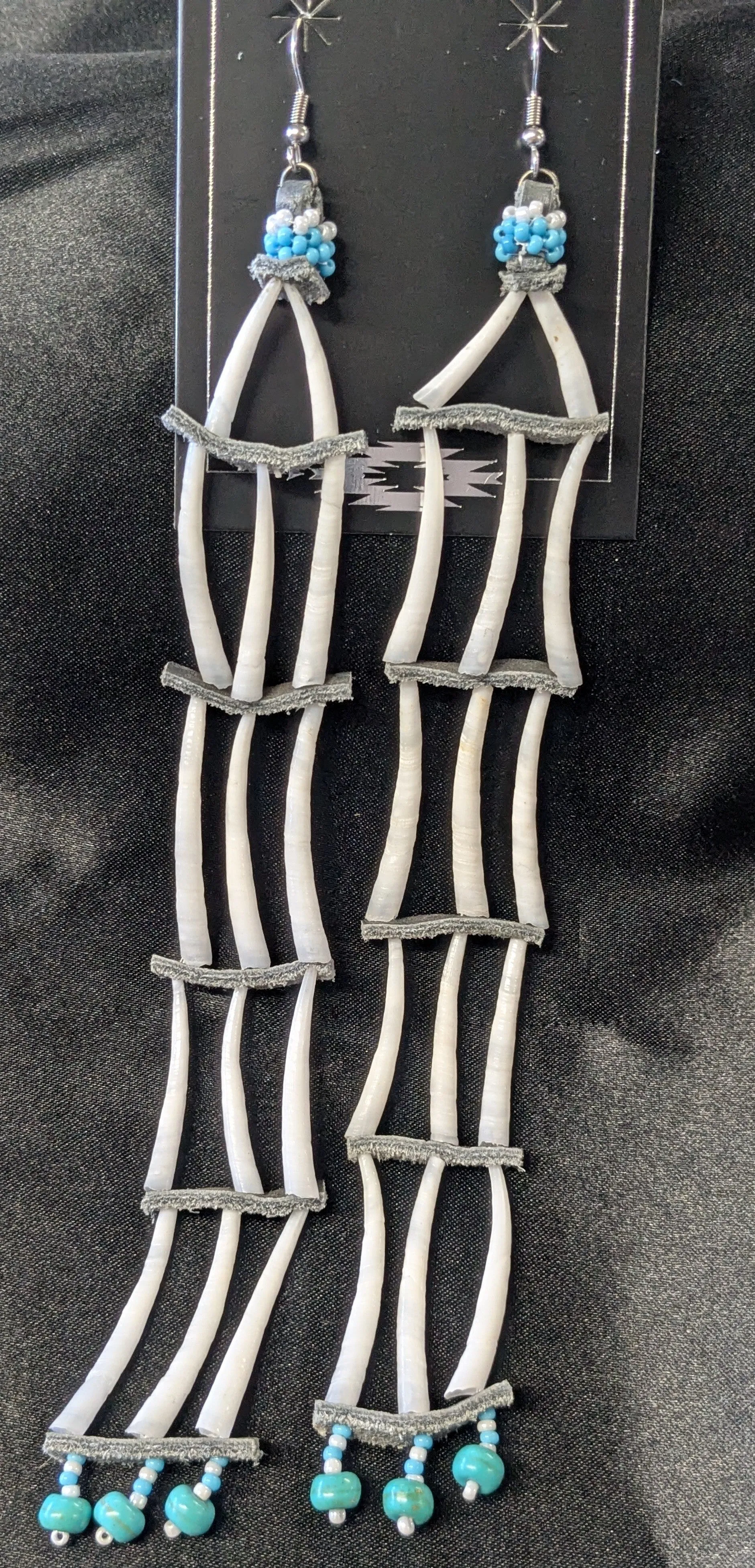 Dentalium Shoulder Duster Earrings