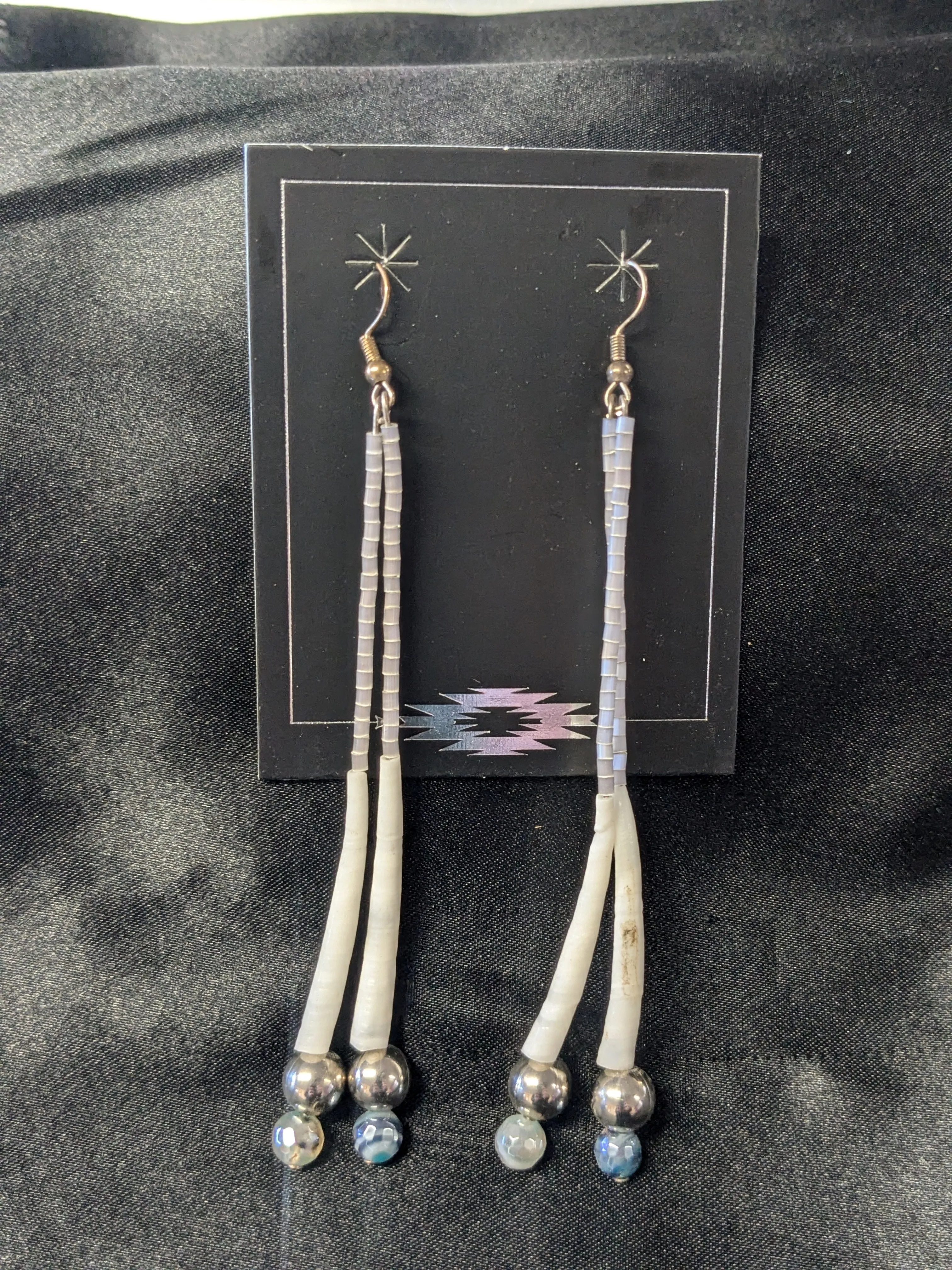 Dentalium Shoulder Duster Earrings
