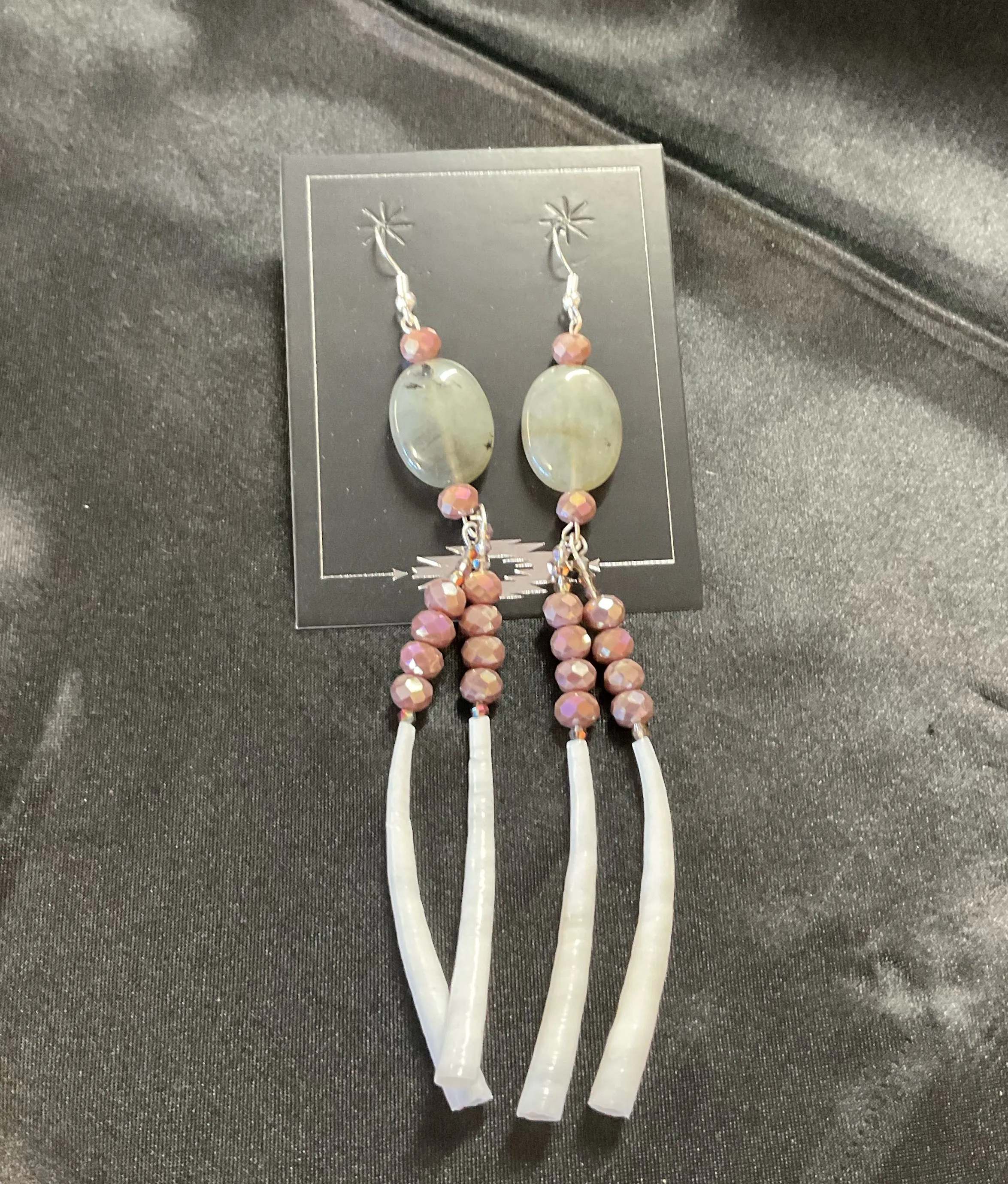 Dentalium Shoulder Duster Earrings