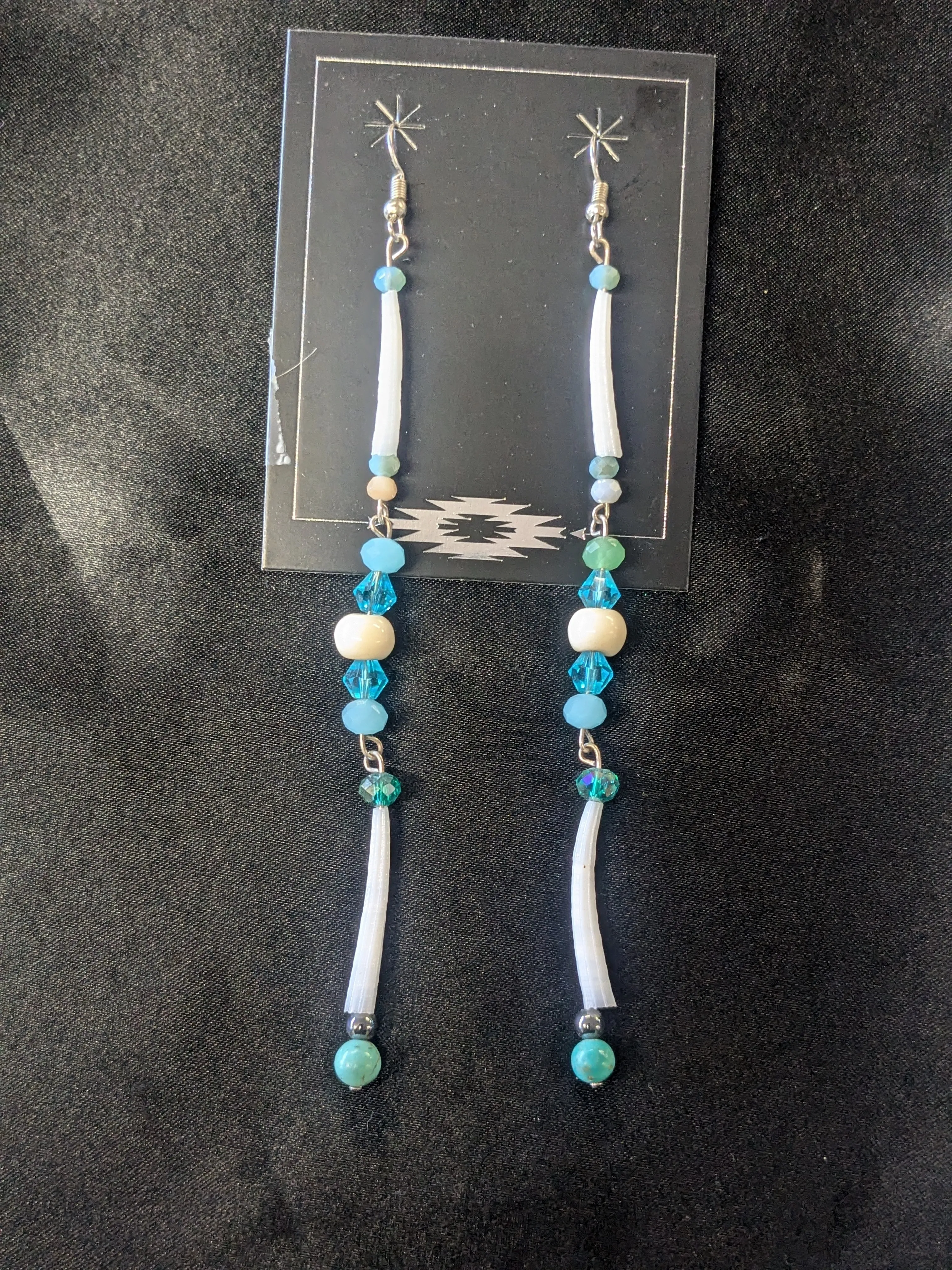 Dentalium Shoulder Duster Earrings