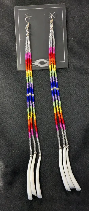 Dentalium Shoulder Duster Earrings
