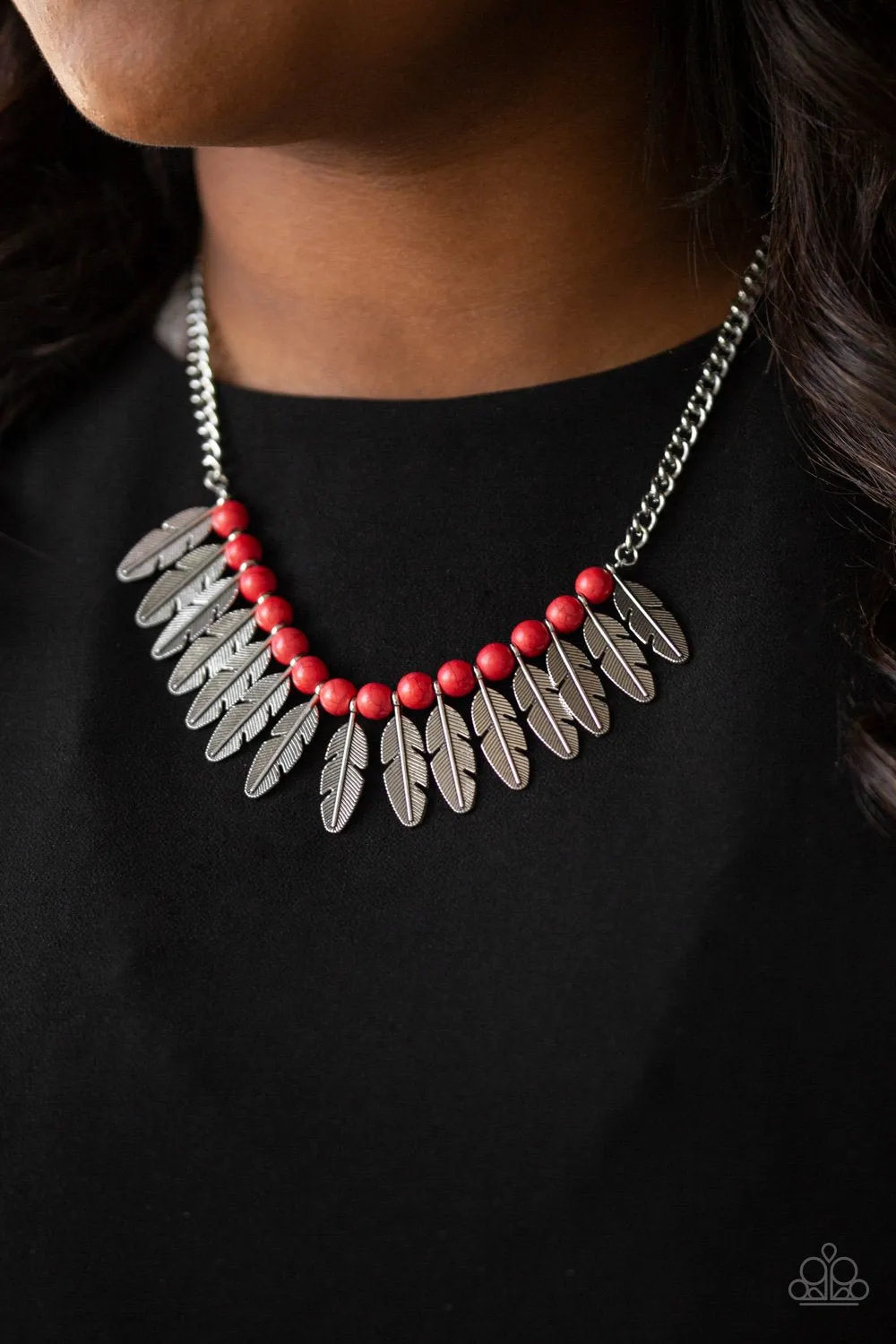 Desert Plumes Red Necklace Paparazzi