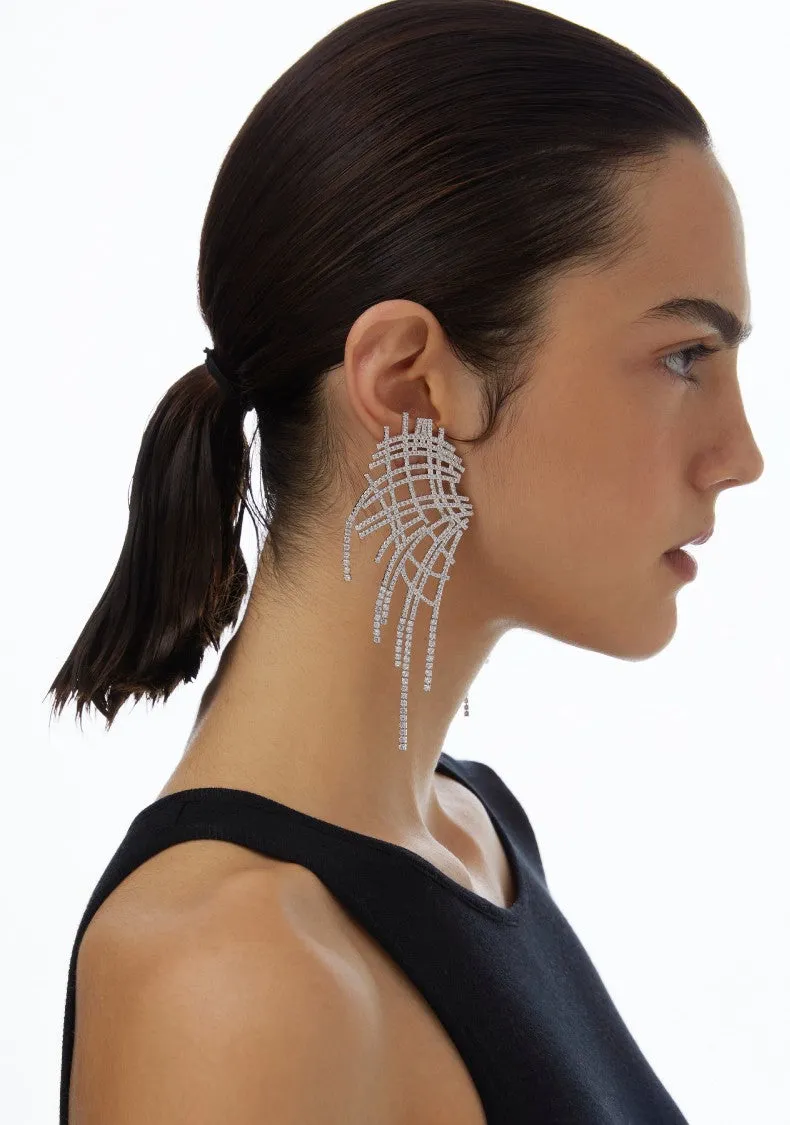 Designer Mesh Tassel Earrings
