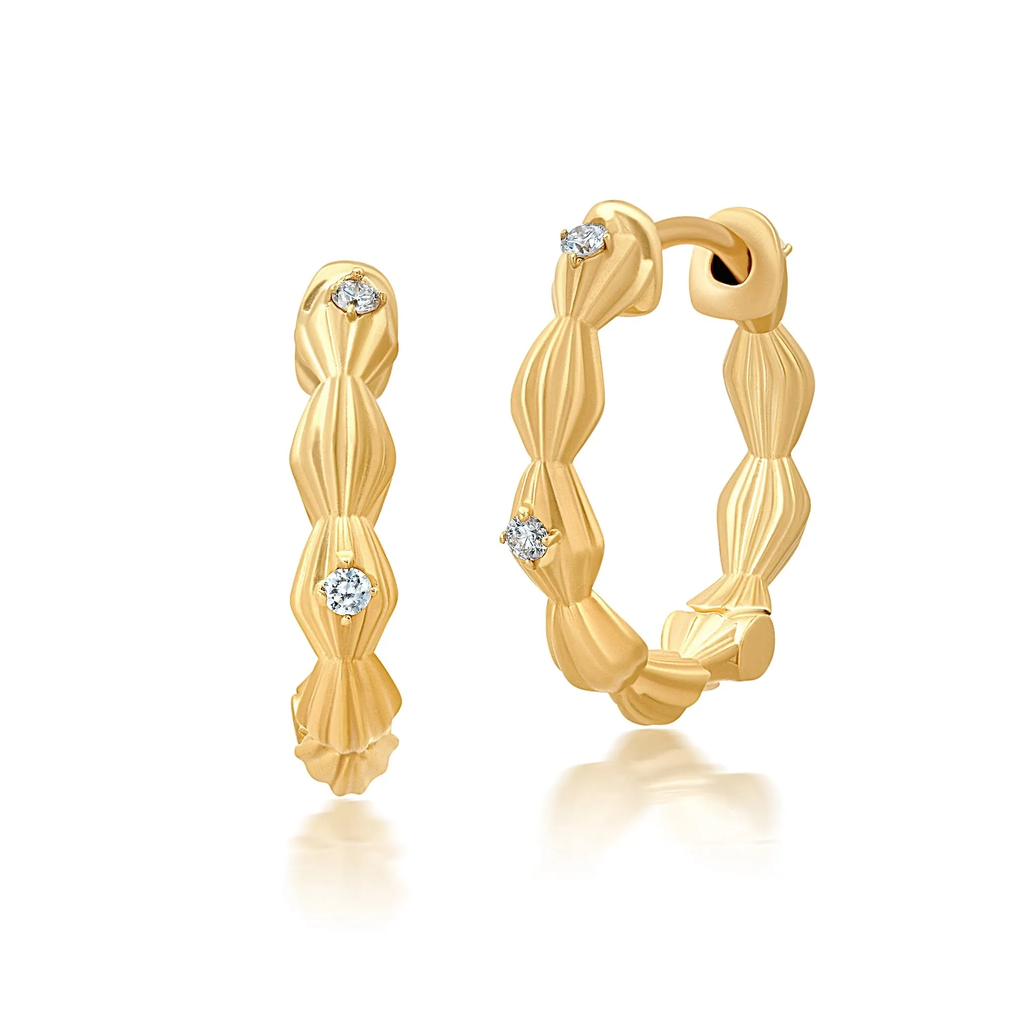 Diamond Harp Shell Huggies