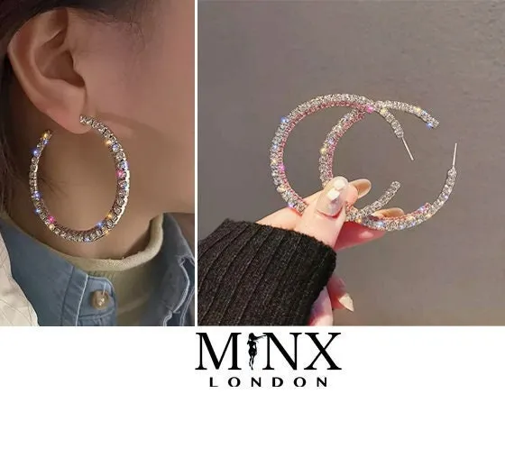 Diamond Hoop Earrings | Hoop Earrings | Womens Big Diamond Earrings | Hoop Earrings with Diamonds | Earrings | Big Hoop Earrings