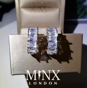 Diamond Hoop Earrings | Hoop Earrings | Womens Diamond Earrings | Hoop Earrings with Diamonds | Iced Out Earrings | Baguette Earrings