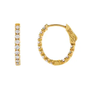Diamond Oval Hoop Earring 14K