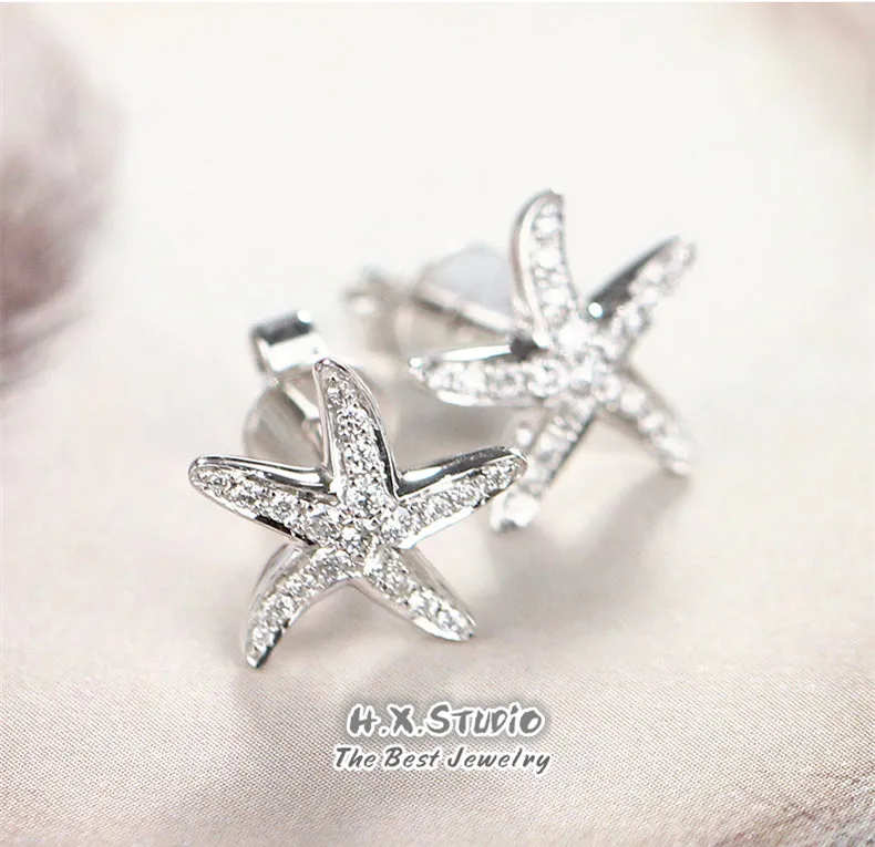 Diamond Starfish Stud Earrings