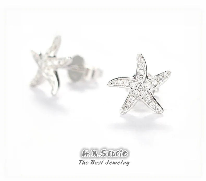 Diamond Starfish Stud Earrings