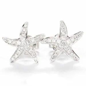 Diamond Starfish Stud Earrings
