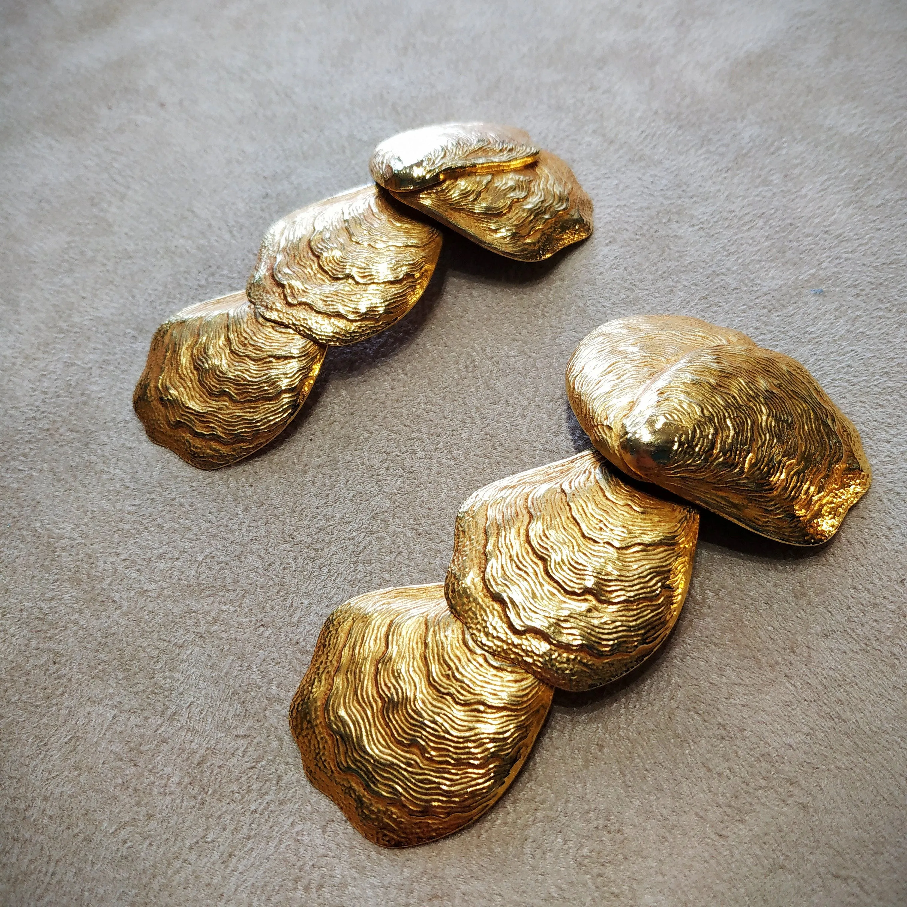 Dominique Aurientis statement Golden Shell  Earrings