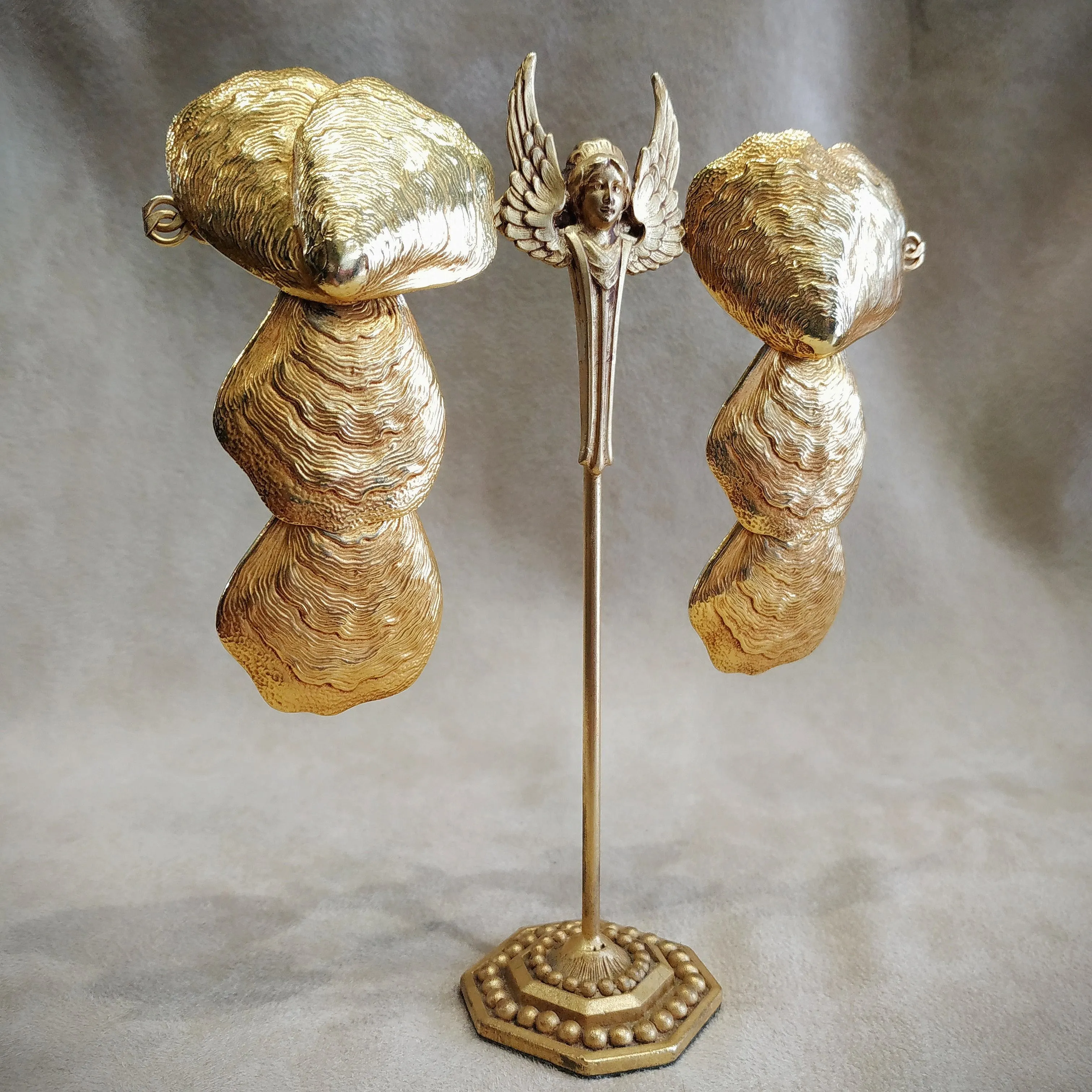 Dominique Aurientis statement Golden Shell  Earrings