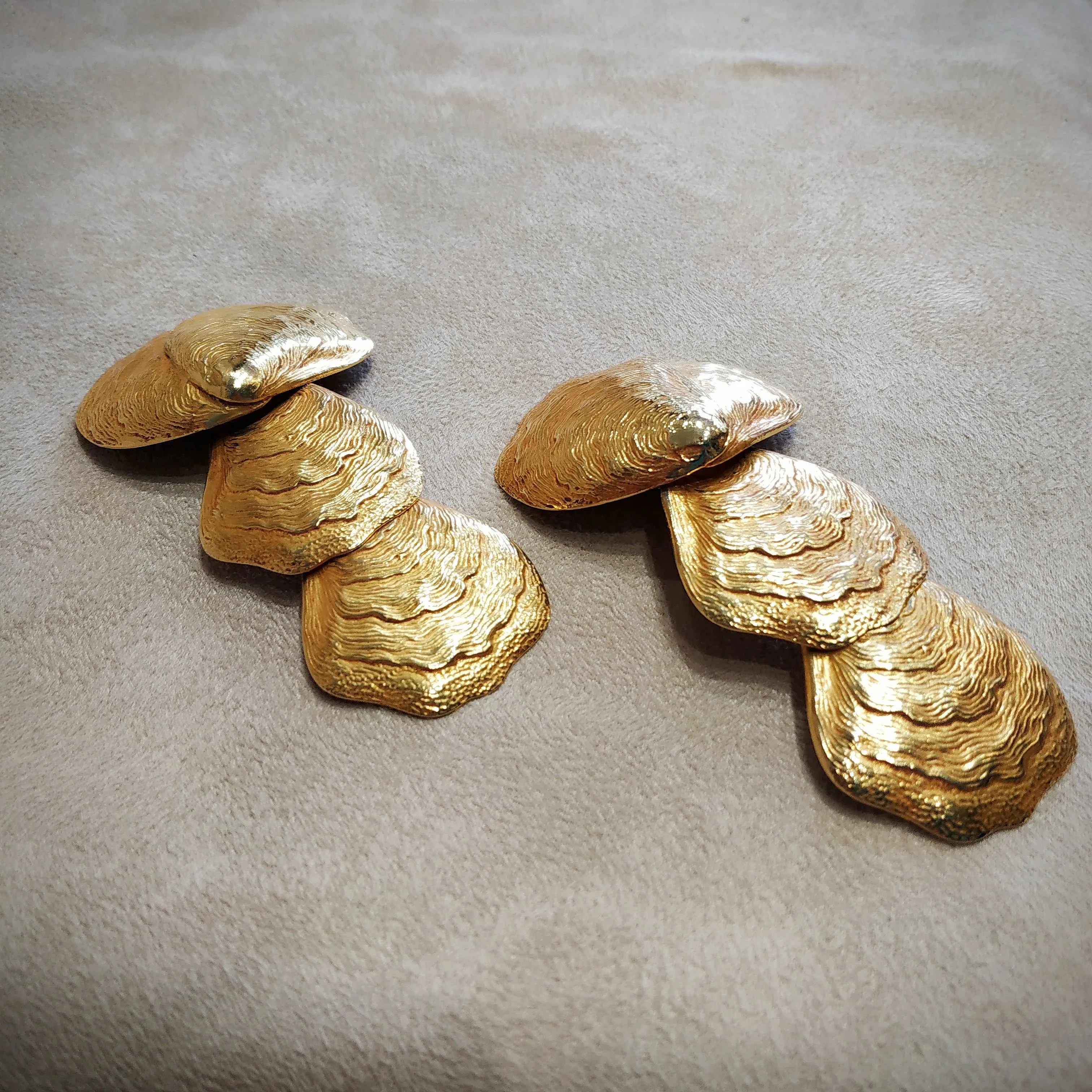 Dominique Aurientis statement Golden Shell  Earrings