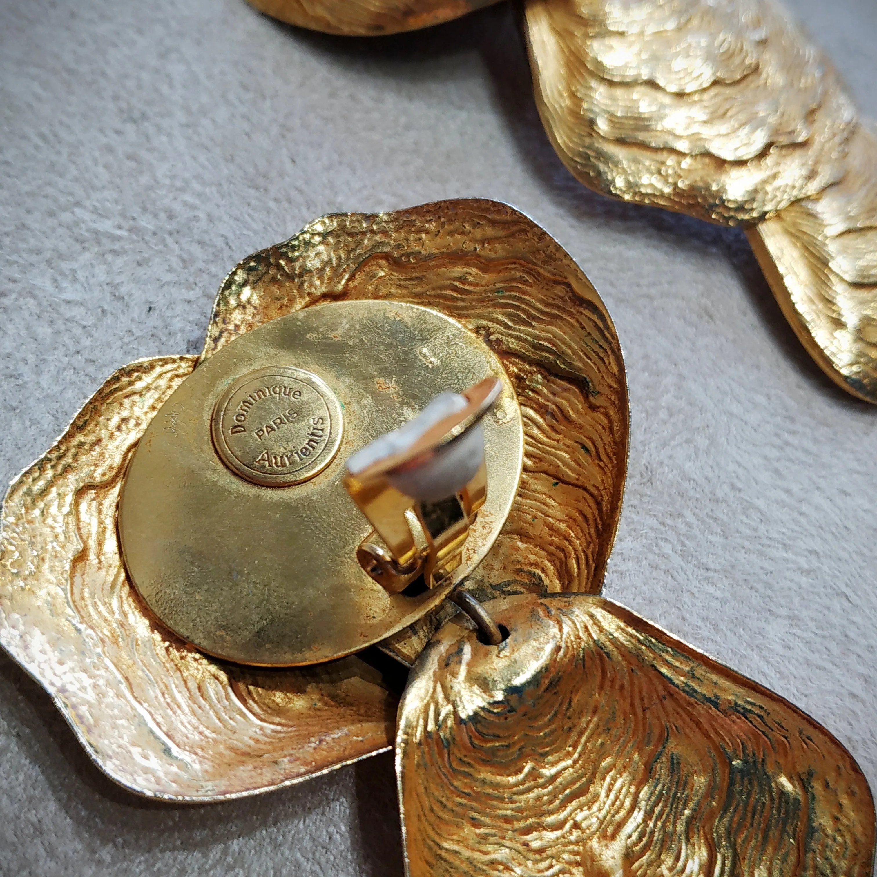 Dominique Aurientis statement Golden Shell  Earrings