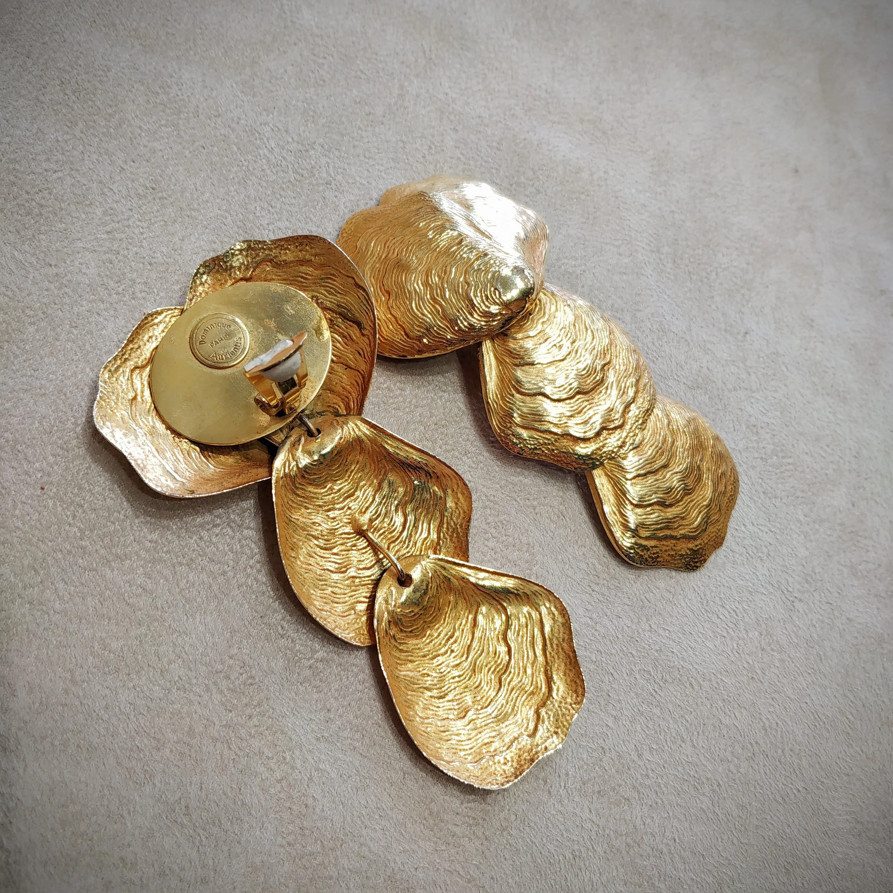 Dominique Aurientis statement Golden Shell  Earrings