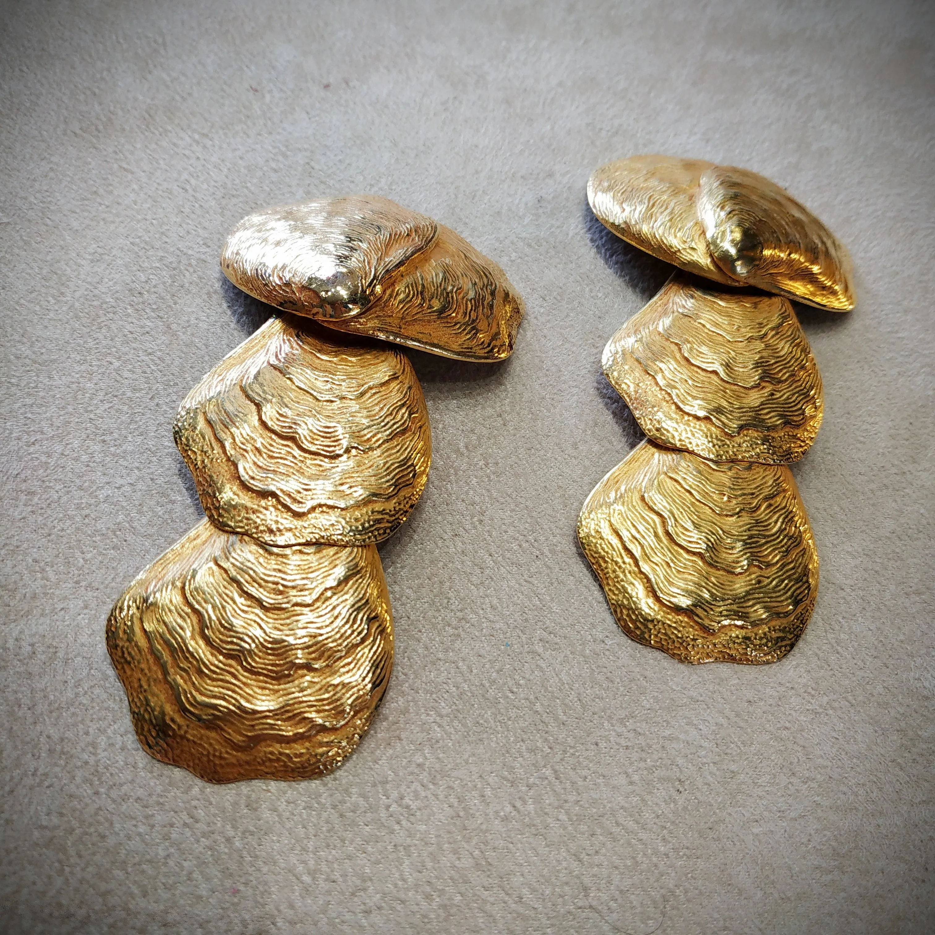 Dominique Aurientis statement Golden Shell  Earrings